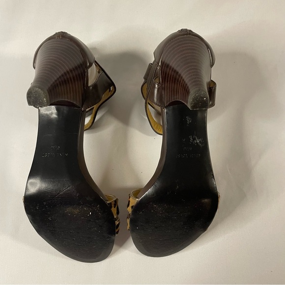 Nine West Leopard Print Strappy Stacked Heel Sandals Women’s Size 6.5 - Picture 7 of 8